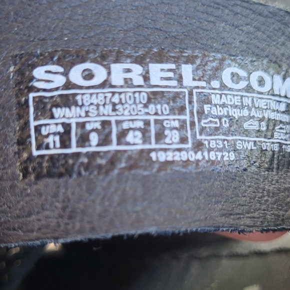 Sorel Womens Ella Black Woven Slide Sandals Size 11 - Picture 8 of 9